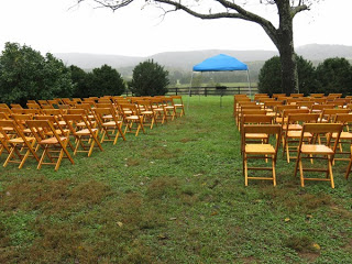 Site of outdoor wedding--in the rain