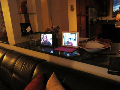 Two ipads for two virtual wedding guests