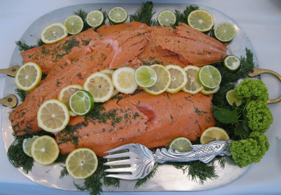 A salmon spread--cooked to perfection and elegantly displayed