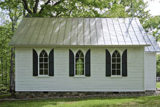 St. James Church, side view--note the tin roof