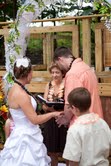 This couple married in their backyard
